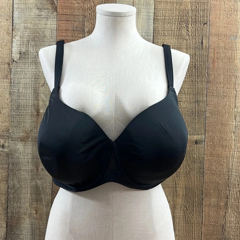 Cacique Black Full Coverage Bra Womens 46D Underwire